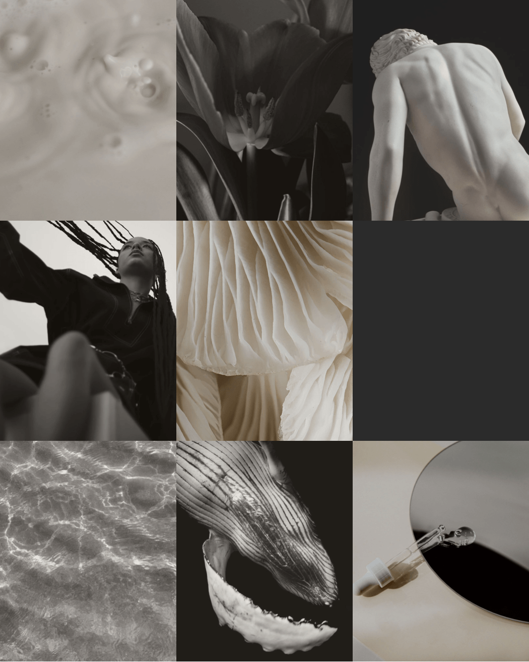 Minimalist mood board built in the Aethel app